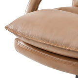 Brinna Genuine Leather Office Chair with 360-degree Swivel Wheels