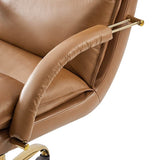 Brinna Genuine Leather Office Chair with 360-degree Swivel Wheels