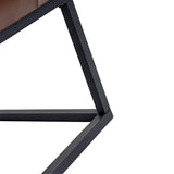 Kimura Genuine Leather Ottoman with Open-frame Base Design