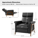 Bona Genuine Leather Power Recliner with Solid Wood Frame