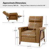 Bona Genuine Leather Power Recliner with Solid Wood Frame