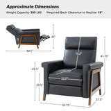 Bona Genuine Leather Power Recliner with Solid Wood Frame
