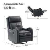 Amelia Genuine Leather Swivel Rocker Recliner