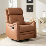 Amelia Genuine Leather Swivel Rocker Recliner