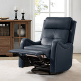 Amelia Genuine Leather Swivel Rocker Recliner
