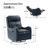 Amelia Genuine Leather Swivel Rocker Recliner