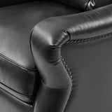 Myria Genuine Leather Nailhead Recliner