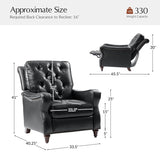 Myria Genuine Leather Nailhead Recliner