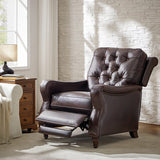 Myria Genuine Leather Nailhead Recliner