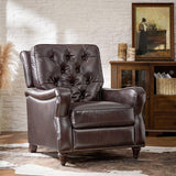 Myria Genuine Leather Nailhead Recliner