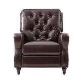 Myria Genuine Leather Nailhead Recliner