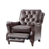 Myria Genuine Leather Nailhead Recliner