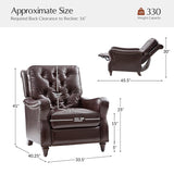 Myria Genuine Leather Nailhead Recliner