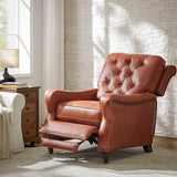 Myria Genuine Leather Nailhead Recliner