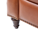 Myria Genuine Leather Nailhead Recliner