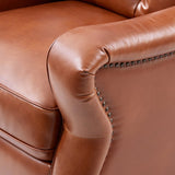 Myria Genuine Leather Nailhead Recliner
