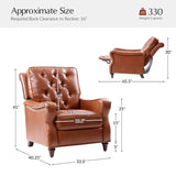 Myria Genuine Leather Nailhead Recliner