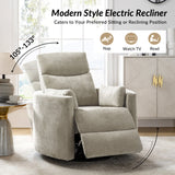 Monica Swivel Rocker Power Recliner with Movable Pillows(Optional Types)