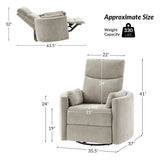 Monica Swivel Rocker Power Recliner with Movable Pillows(Optional Types)