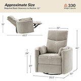 Monica Swivel Rocker Power Recliner with Movable Pillows(Optional Types)