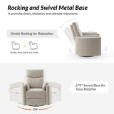 Monica Swivel Rocker Power Recliner with Movable Pillows(Optional Types)