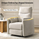 Monica Swivel Rocker Power Recliner with Movable Pillows(Optional Types)
