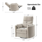 Monica Swivel Rocker Power Recliner with Movable Pillows(Optional Types)