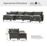 Aichele Sectional Sleeper Sofa with Triple-layer Cushions