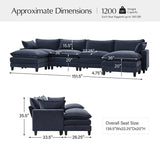 Aichele Sectional Sleeper Sofa with Triple-layer Cushions