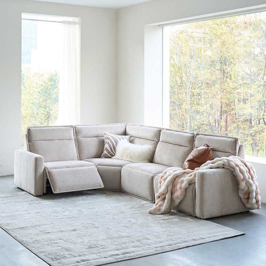Essentia Power Reclining Corner Sofa with Easy-care Fabric