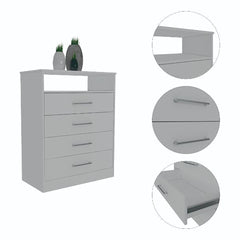 Continental Dresser, Superior Top, Four Drawers, One Shelf