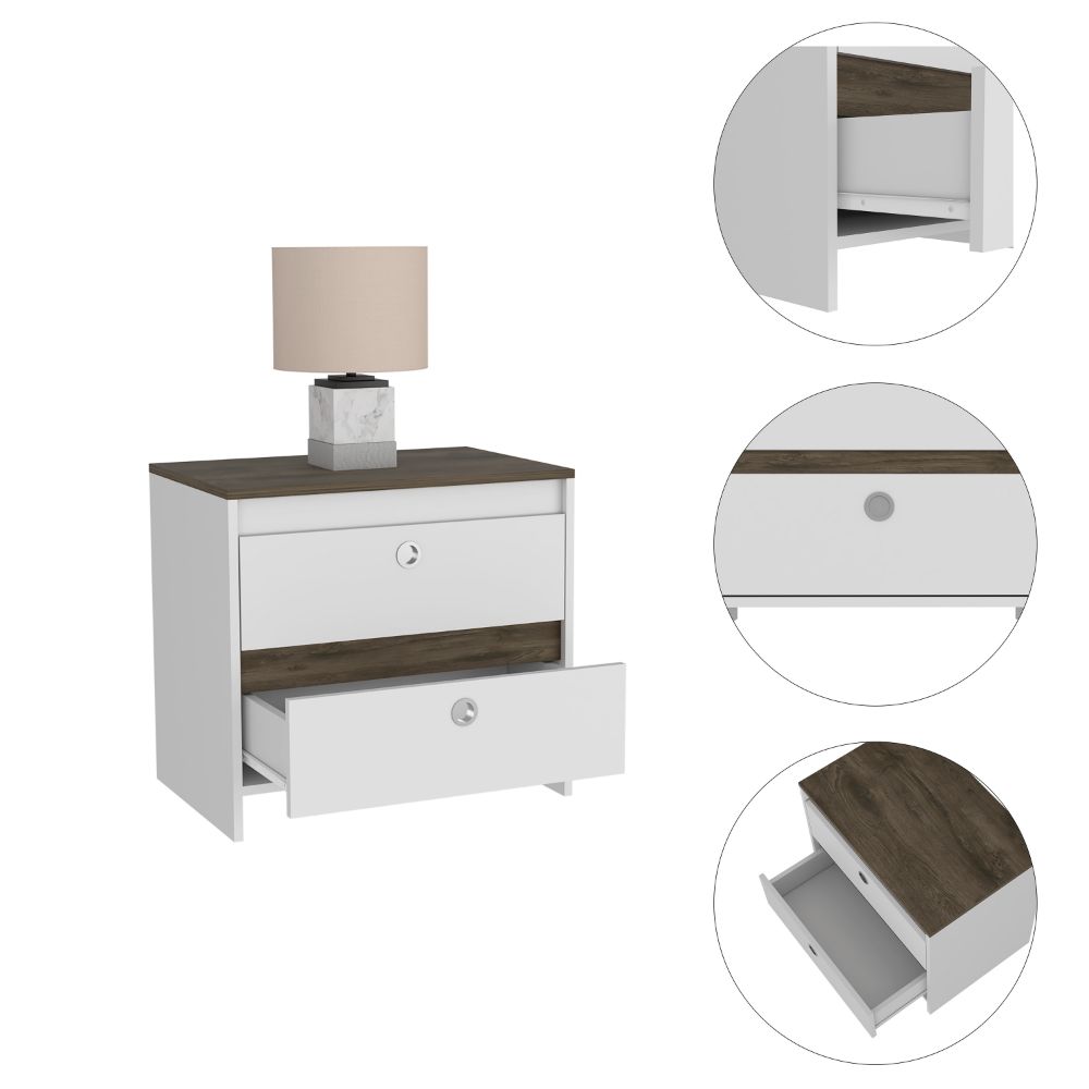 Mercury Nightstand, Two Drawers