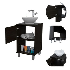 Pittsburgh Single Bathroom Vanity, One Open Shelf, Single Door Cabinet