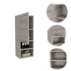 Jasper Bathroom Single Door Cabinet, Two Open Shelves, Two Interior