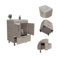 Essential Single Bathroom Vanity, One Draw, Double Door Cabinet