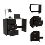 Tuhome Three-Drawer Writing Desk with Compact Design, Sturdy Construction, Sleek Modern Style, Ideal for Home Office, Study Room, or Small Spaces