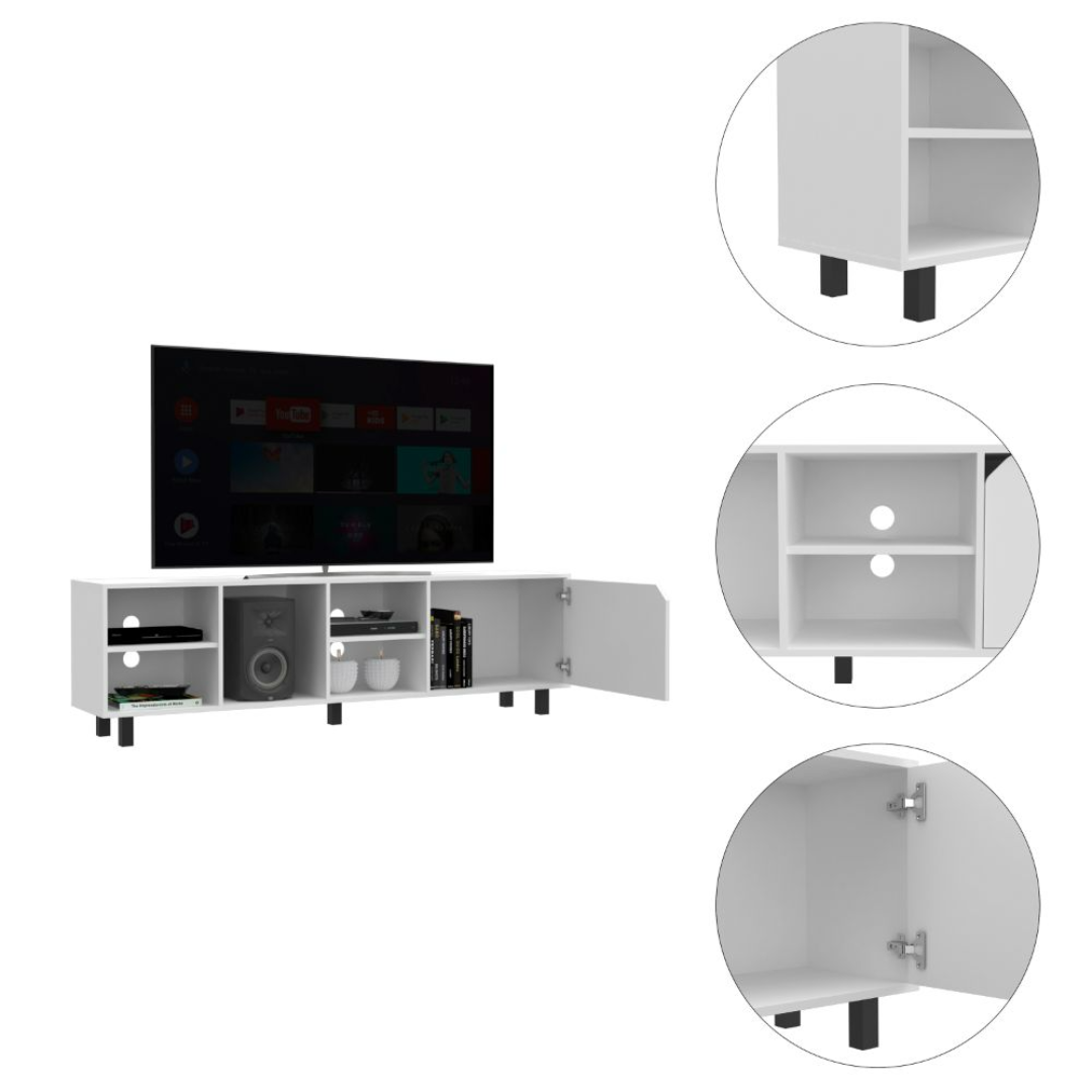 Valdivia Tv Stand For TV´S Up 70", Four Open Shelves, Five Legs