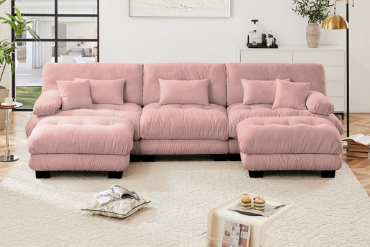 CLOUDIES 134" Sofa 3 Seater with 2 Ottoman