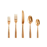 Lucca Faceted Copper Rose 20pc Flatware Set