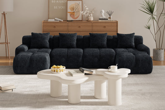 NEXO 135" 4-Seater Sofa with 2 Ottomans