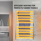Bali Series 10-Bar Wall Mounted Electric Bathroom Towel Warmer Rack in Brushed Nickel Finish Stainless Steel