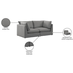 Mackenzie Linen Textured 80" Modular Sofa