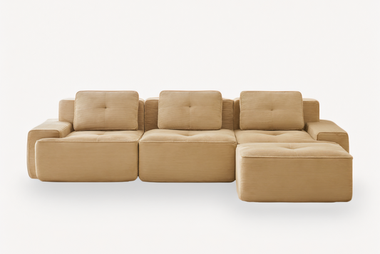 CORDELIA 117" 3-Seater Sofa with 1 Ottoman