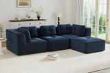 CORDELIA 116" 3-Seater High Armrest Sofa with 1 Ottoman