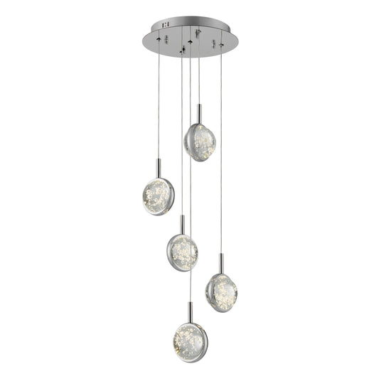 Bubbling Glow Round Chandelier // Chrome