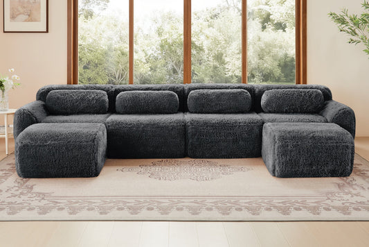 MELLOW 149" 4-Seater Sofa with 2 Ottomans