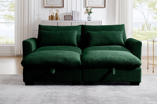 HARMONY 86" Sofa Loveseat with 2 Ottomans