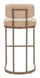 Velar Barstool (Set of 2) Beige & Bronze