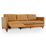 Christopher Tan Leather Electric Inclining Sofa - Left Facing