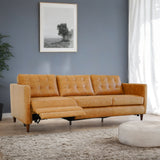 Christopher Tan Leather Electric Inclining Sofa - Left Facing